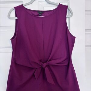 Ann Taylor Factory Purple Sleeveless Tie Front Blouse